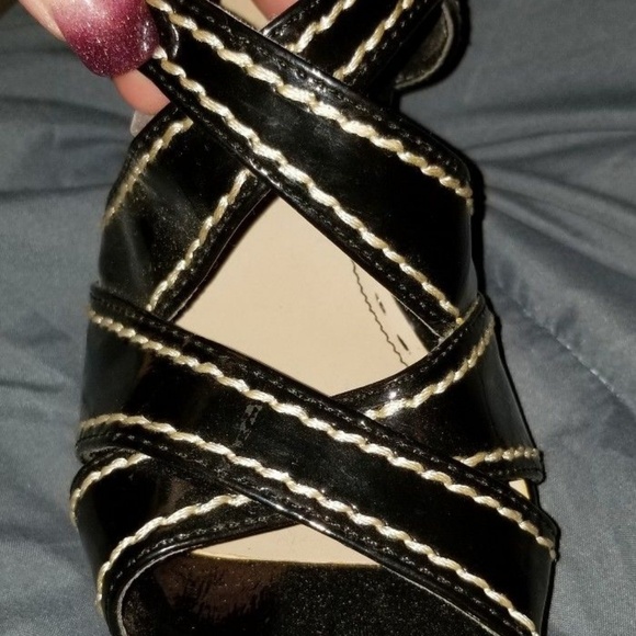 Black Patent Summer Stiletto Heels - Picture 4 of 4